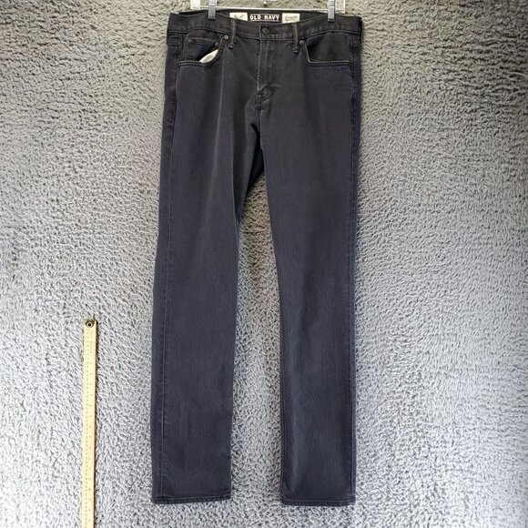 Old Navy Jeans Mens 34X36 Black Slim Stretch Straight Denim Comfortable Fit - Picture 1 of 11